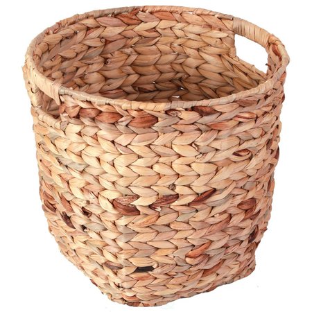 VINTIQUEWISE Round Wastebasket, Brown, Wicker QI003363.L